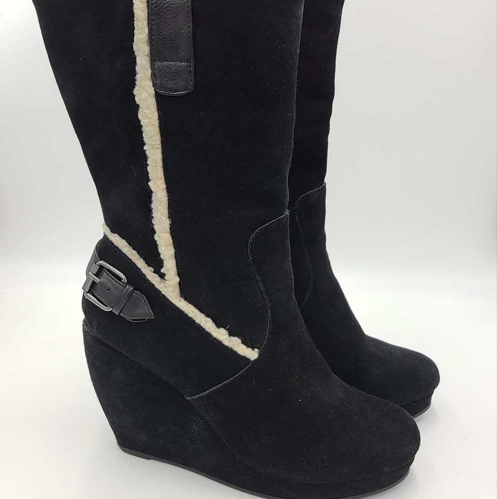 Nine West Wedge Fur Boot Womens 8
